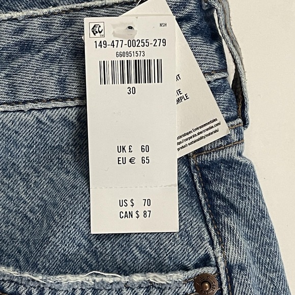 Abercrombie & Fitch Cutoff Blue Denim Shorts Womens 30 High Rise Curve Love - Picture 2 of 12